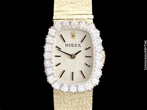 circa 1970 rolex watch with pave diamond face|vintage rolex wrist watch.